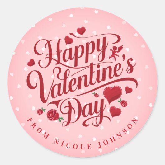 Valentijn gepersonaliseerde naam ronde Stickers (Voorkant)