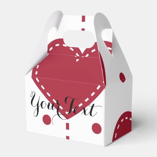 Valentijn gepersonaliseerde rode harten patroon st bedankdoosjes (Voorkant Zijde)