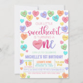 Valentijn Gesprek Harten 1e Verjaardag Kaart (Voorkant)