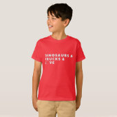 valentijn gezegden kinder dinosaurus tshirts (Voorkant volledig)
