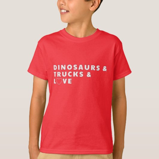 valentijn gezegden kinder dinosaurus tshirts (Voorkant)