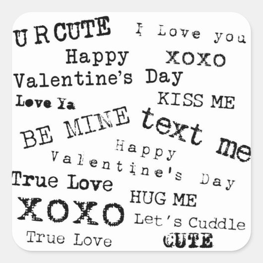 VALENTIJN Gezegden Oude schrijfmachine ticker Vierkante Sticker (Voorkant)