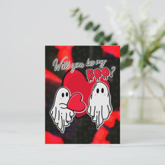 Valentijn Ghost Briefkaart (Staand voorkant)