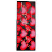 Valentijn Gift Bag - Hearts Wijn Cadeautas (Voorkant)