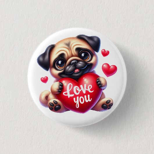 Valentijn Gift - Boxer Bliss \ Ronde Button 3,2 Cm (Voorkant)