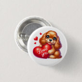 Valentijn Gift - Cocker Spaniel Treasures Ronde Button 3,2 Cm (Voorkant /achterkant)