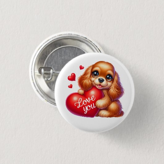 Valentijn Gift - Cocker Spaniel Treasures Ronde Button 3,2 Cm (Voorkant /achterkant)