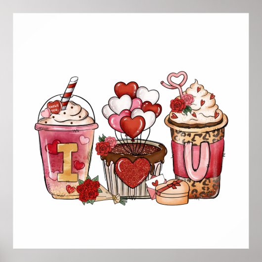 Valentijn Gift | Ik hou van je Poster (Voorkant)