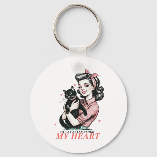 Valentijn Gift | Mijn kat heeft mijn hart nooit ge Sleutelhanger (Voorkant)
