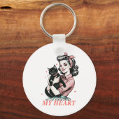 Valentijn Gift | Mijn kat heeft mijn hart nooit ge Sleutelhanger (Voorkant)