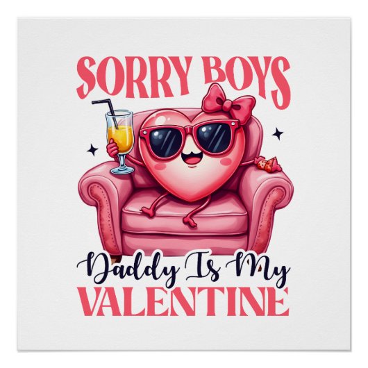 Valentijn Gift | Papa is mijn Valentijn Perfect Poster (Voorkant)