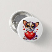 Valentijn Gift - Tiny Treasures Chihuahua Ronde Button 3,2 Cm (Voorkant /achterkant)