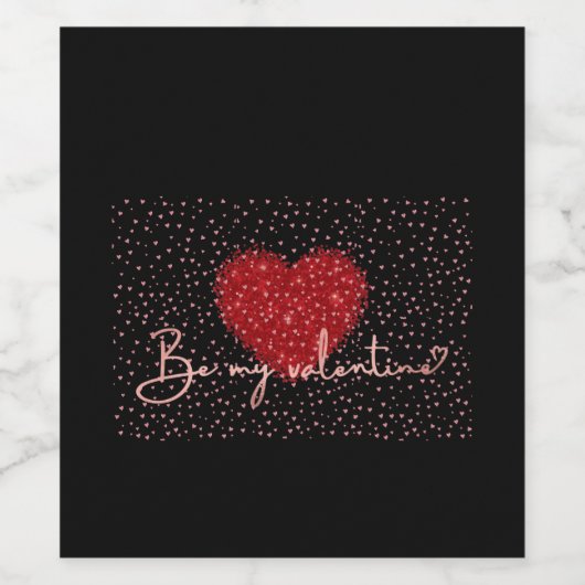 Valentijn Gift Wrap Wijn Etiket (Enkel label)