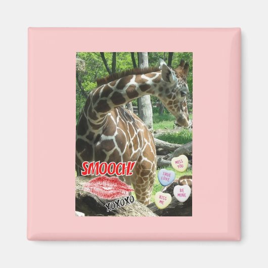 Valentijn Giraffe Magneet (Voorkant)