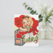  Valentijn Girl Feestdagenkaart (Staand voorkant)