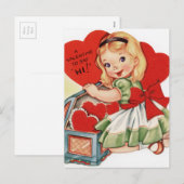  Valentijn Girl Feestdagenkaart (Voorkant / Achterkant)