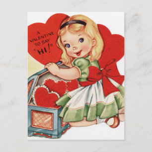 Valentijn Girl Feestdagenkaart