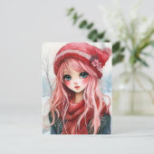 Valentijn Girl Feestdagenkaart (Staand voorkant)