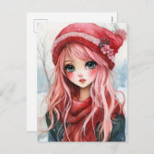 Valentijn Girl Feestdagenkaart (Voorkant / Achterkant)