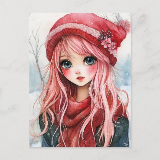 Valentijn Girl Feestdagenkaart (Voorkant)