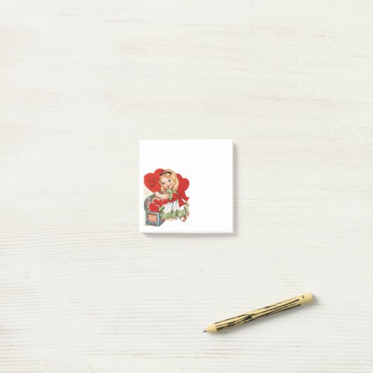  Valentijn Girl Post-it® Notes (Op bureau)