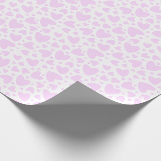 Valentijn Girly Pastel Pink Love Hearts Cadeaupapier (Hoek)