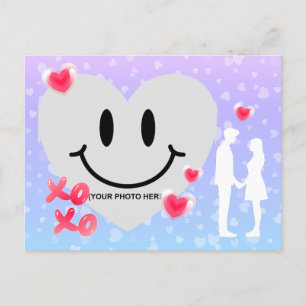 Valentijn Glas Hart Ballon Bubblegum Paar Briefkaart