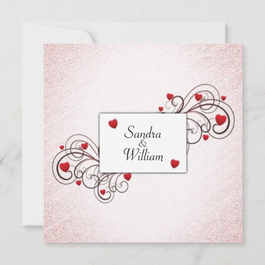 Valentijn Glitter Wedding Uitnodiging (Achterkant)