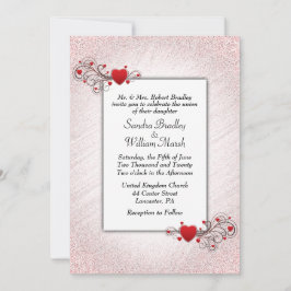 Valentijn Glitter Wedding Uitnodiging