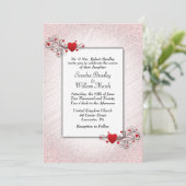 Valentijn Glitter Wedding Uitnodiging (Staand voorkant)