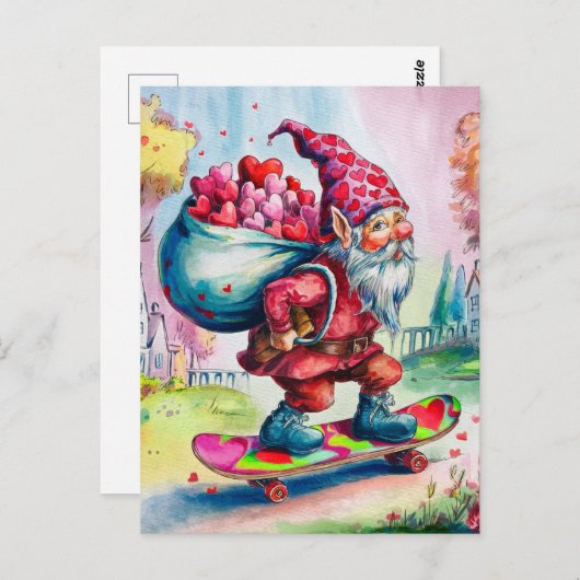 Valentijn Gnome Briefkaart (Voorkant / Achterkant)