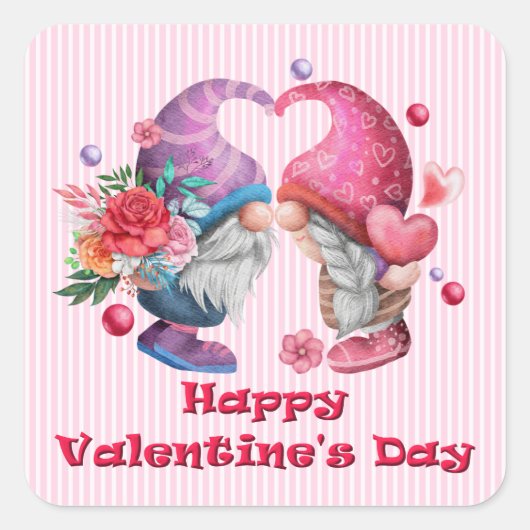 Valentijn Gnome Couple Stickers (Voorkant)