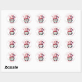Valentijn Gnome gepersonaliseerde naam ronde Stick Sticker (Vel)