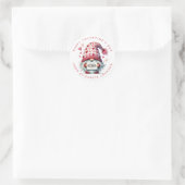 Valentijn Gnome gepersonaliseerde naam ronde Stick Sticker (Tas)