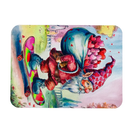 Valentijn Gnome Happy Valentijns Magneet (Horizontaal)