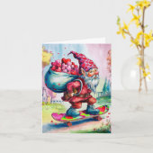 Valentijn Gnome Happy Valentijnse Verjaardag Kaart (Gele Bloem)