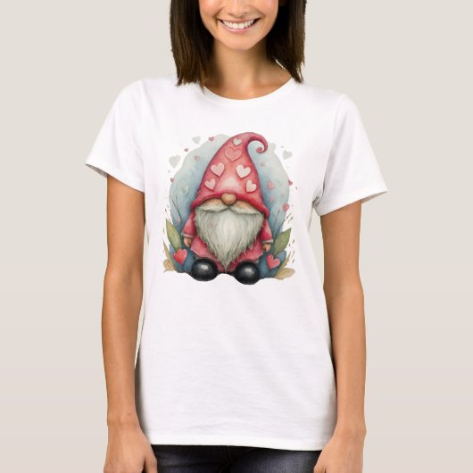 Valentijn Gnome In Liefde, Gnome Valentijnsdag T-shirt (Voorkant)