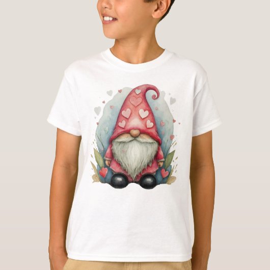 Valentijn Gnome In Liefde, Gnome Valentijnsdag T-shirt (Voorkant)