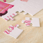 Valentijn Gnome Love Quote Pink Red Hearts Couple Legpuzzel (Zijkant)