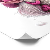 Valentijn Gnome met roze hartballonnen Poster (Hoek)