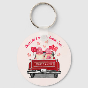 Valentijn Gnome  Red Truck Harten Onderzetter Sleutelhanger