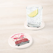 Valentijn Gnome  Red Truck Love Onderzetter (Zijkant)