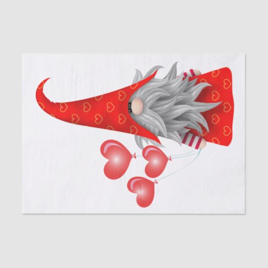 Valentijn Gnome-weefselpapier Tissuepapier (Voorkant)