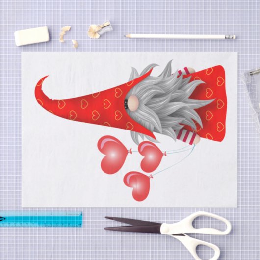 Valentijn Gnome-weefselpapier Tissuepapier (Craft)