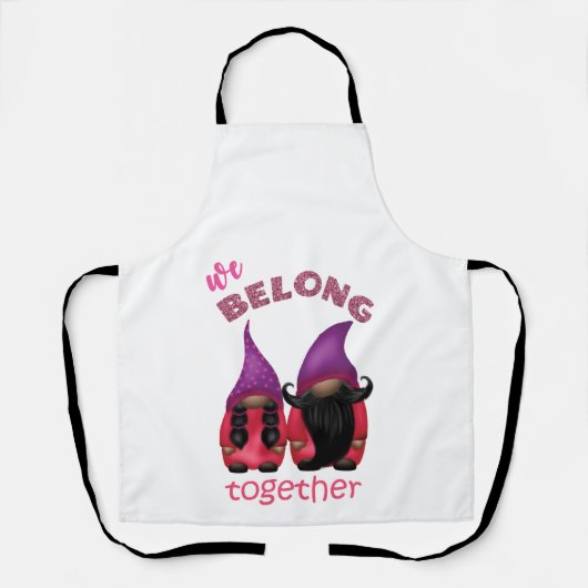 Valentijn gnomen : we horen bij elkaar apron schort (Voorkant)