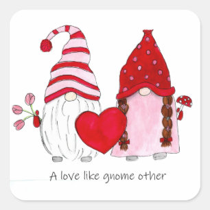 Valentijn Gnomes een liefde zoals gnoom andere Vierkante Sticker