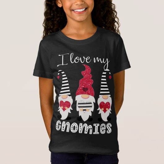 Valentijn Gnomes I Love My Gnomies T-shirt (Voorkant)