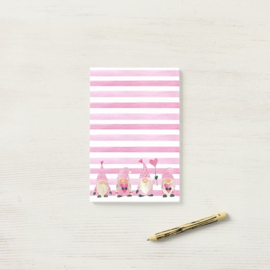 Valentijn Gnomes Post-it® Notes (Op bureau)