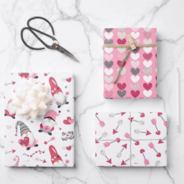 Valentijn Gnoome Heart Wrapping Paper Set van 3