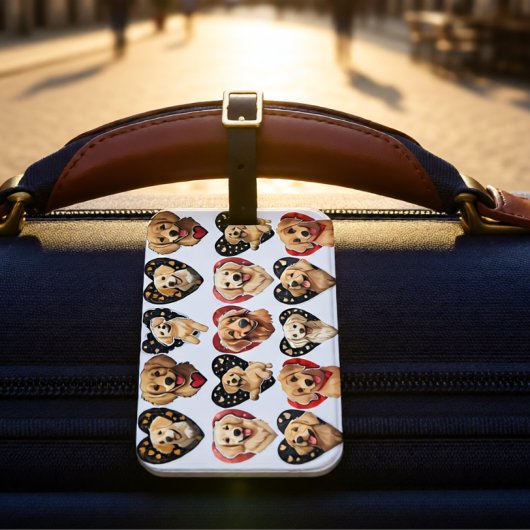 Valentijn Golden Retriever Dog Bagagelabel